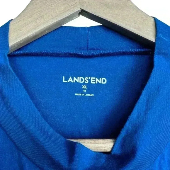 Lands End Blue Cut Off Cropped Sleeveless Shirt | Size XL - Picture 3 of 3